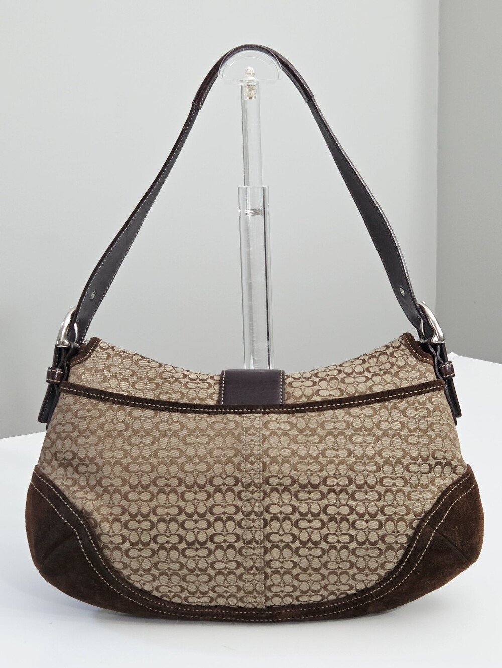 VINTAGE Y2K COACH MINI SIGNATURE SOHO BUCKLE FLAP SHOULDER BAG 6808 - Picture 11 of 12